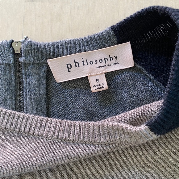 Philosophy Cashmere Blend Sweater Dress Gray Black Size Small - Picture 4 of 6